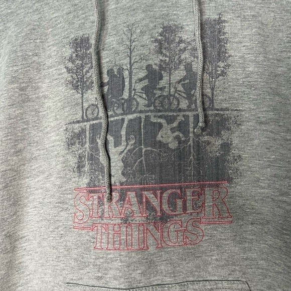 Stranger Things Women's Size Medium Grey Pullover Hoodie - Picture 2 of 5
